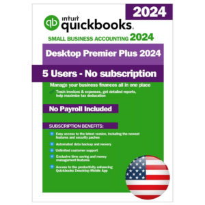 QuickBooks Desktop Premier Plus 2024 | No Payroll Included – US Version For Managing and Accounting Business (5 Users)